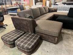 Dubbeldivan + 2st pallar